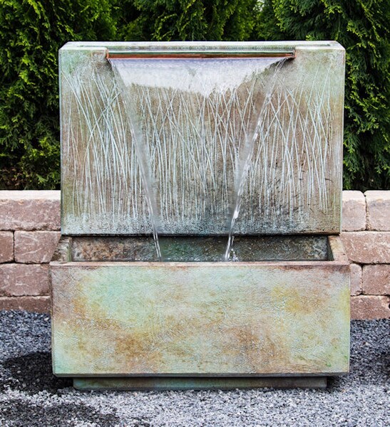 Summer Breeze Wall Fountain windswept reeds take center stage